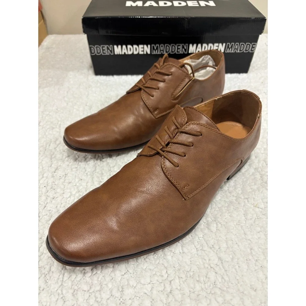 Madden 10 Tan M-Ulrich Men Oxford Dress Shoe Casual Preppy Business Professional